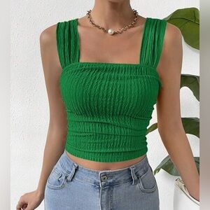 RosyDaze Women's Fashionable Pleated Texture Sleeveless Camisole Cami Top